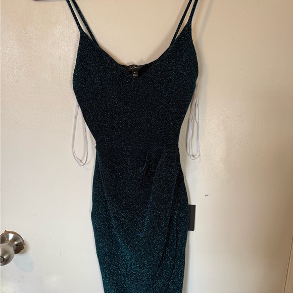 Lulu’s Metallic Teal Bodycon Dress Size XS - Picture 13 of 16